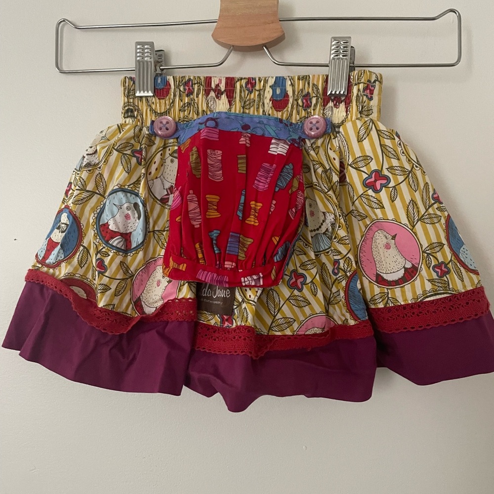 Matilda Jane paint by numbers Colorful Kids Skirt with Red Accents